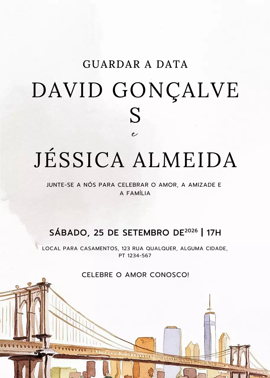 Convite de casamento bege e elegante