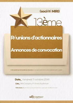 Avis de convocation à l'assemblée générale des actionnaires Beige Simple