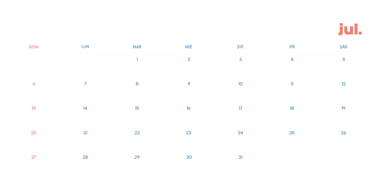 Calendario comercial con simpáticas ilustraciones