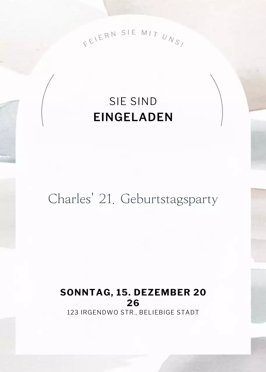 Minimalistische Geburtstagseinladung in Weiß