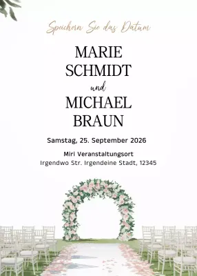 Weiß Elegante Hochzeitseinladung