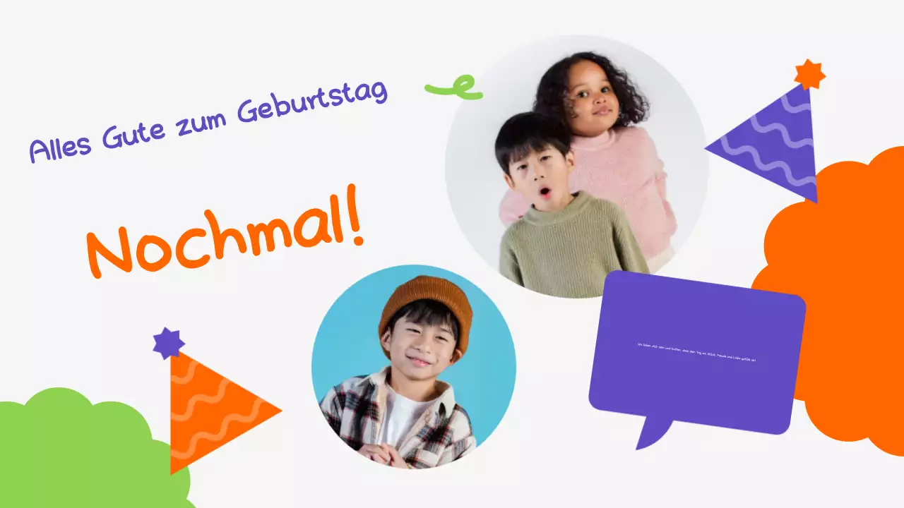 Orange Grün Verspielt Geburtstag Präsentation