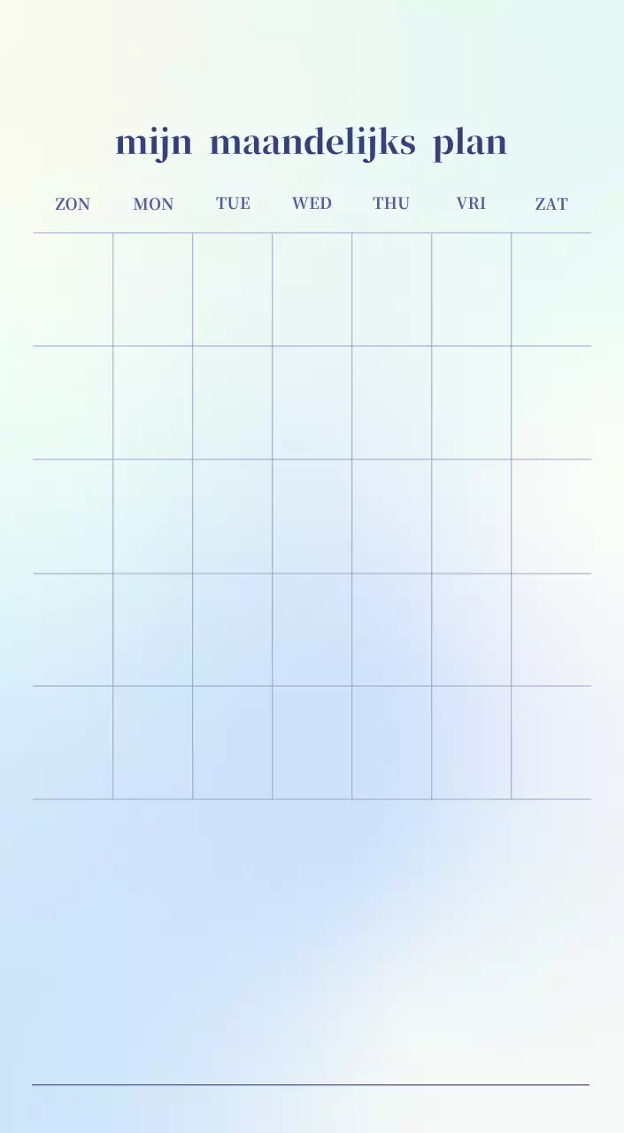 Minimalistische kalender met kleurverloop