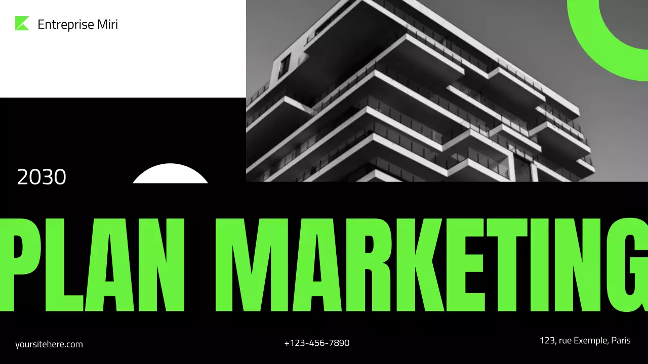 présentation du plan de marketing vert moderne