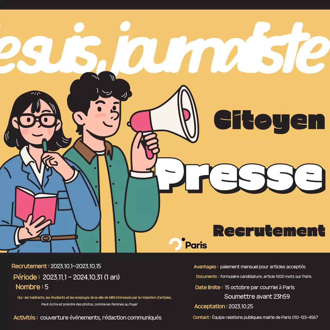 Recrutement Yellow Pop