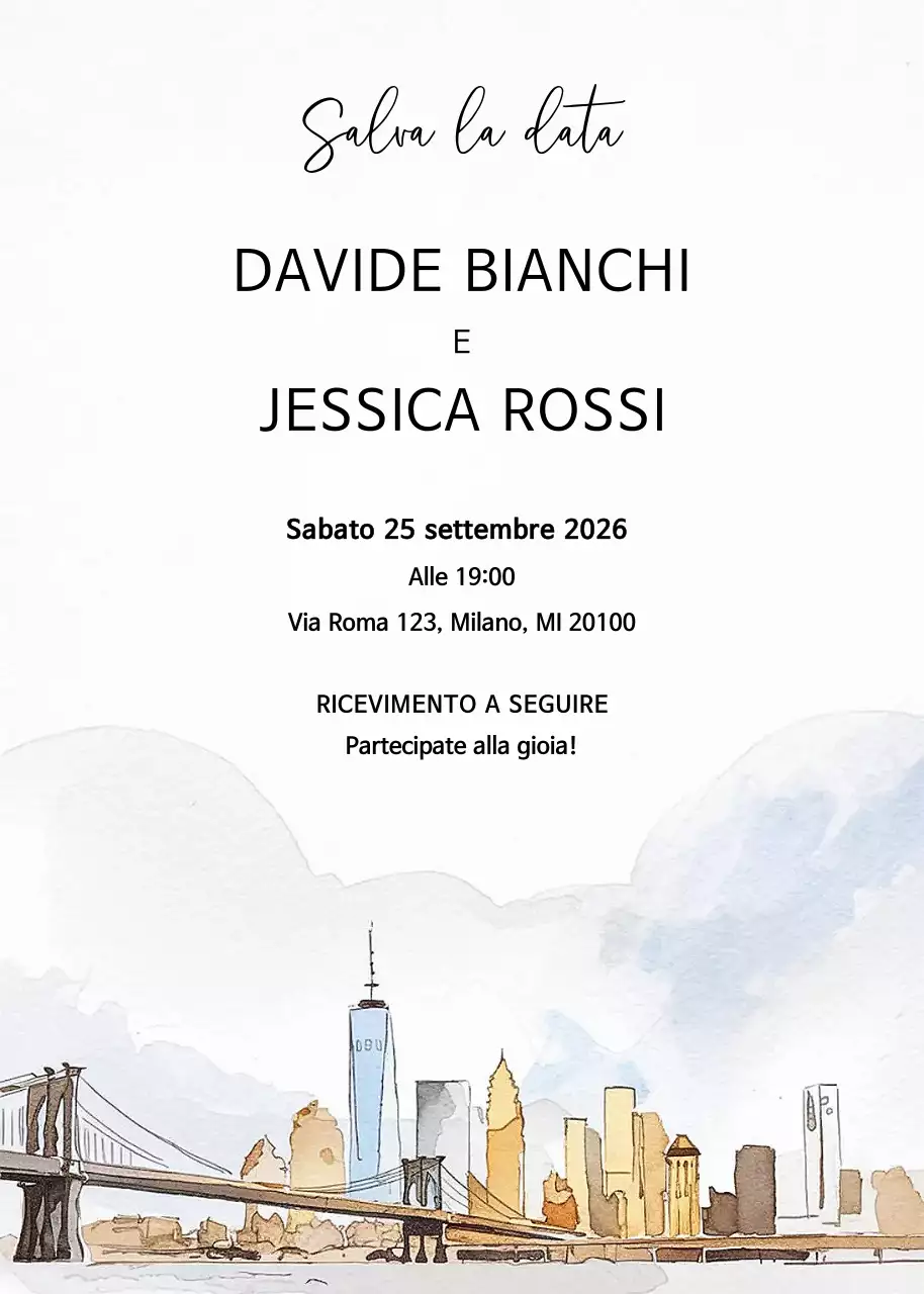 Invito di nozze minimalista beige