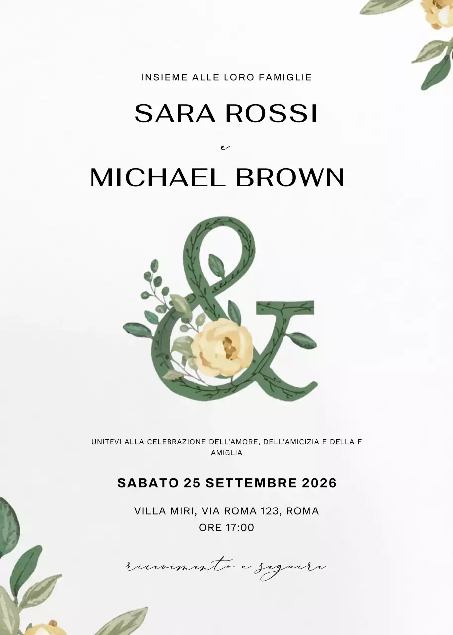 invito di nozze elegante bianco