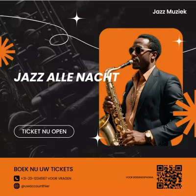 Oranje Trendy Jazz Muziek Promotie