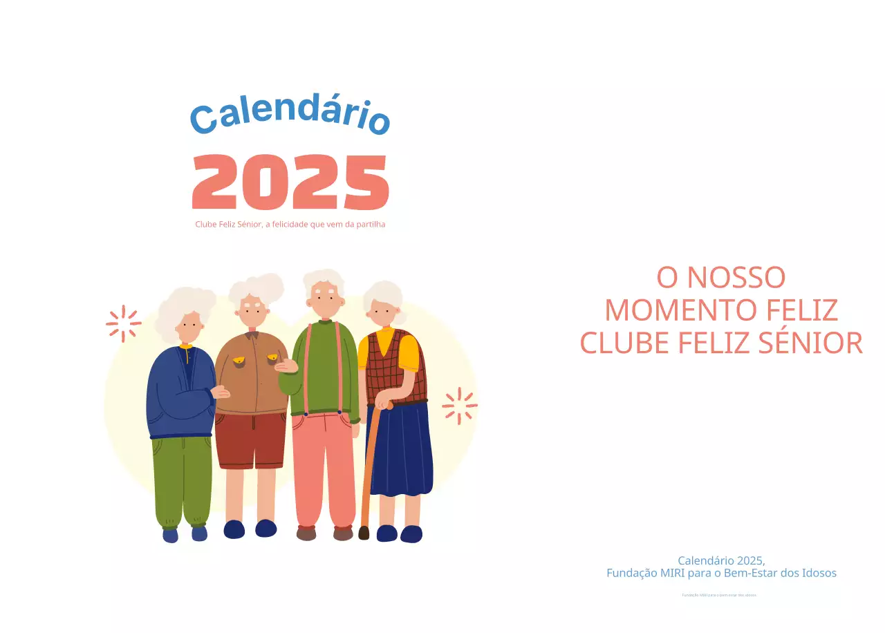 Calendário de negócios com ilustrações giras