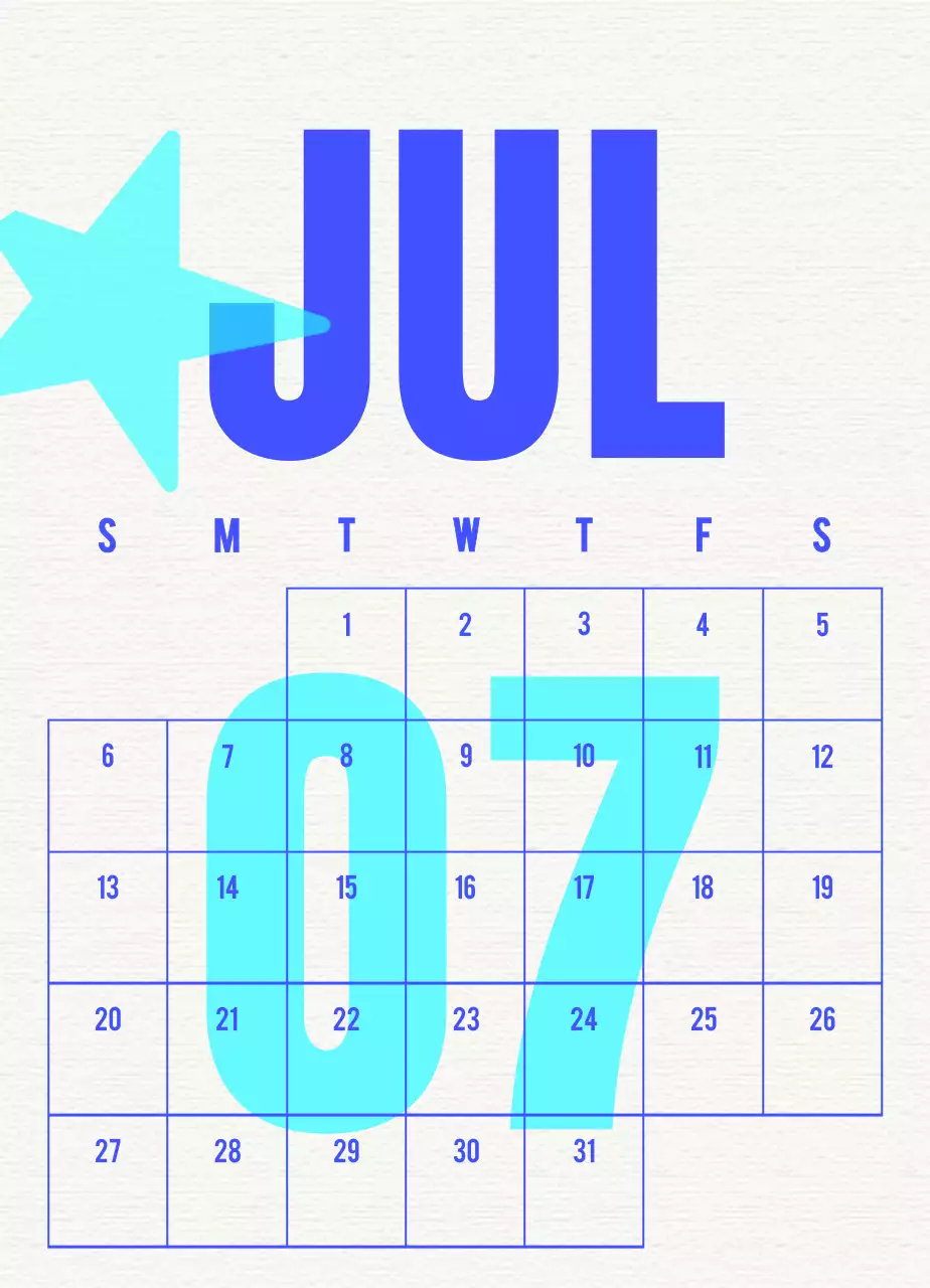 Kalender vintage biru