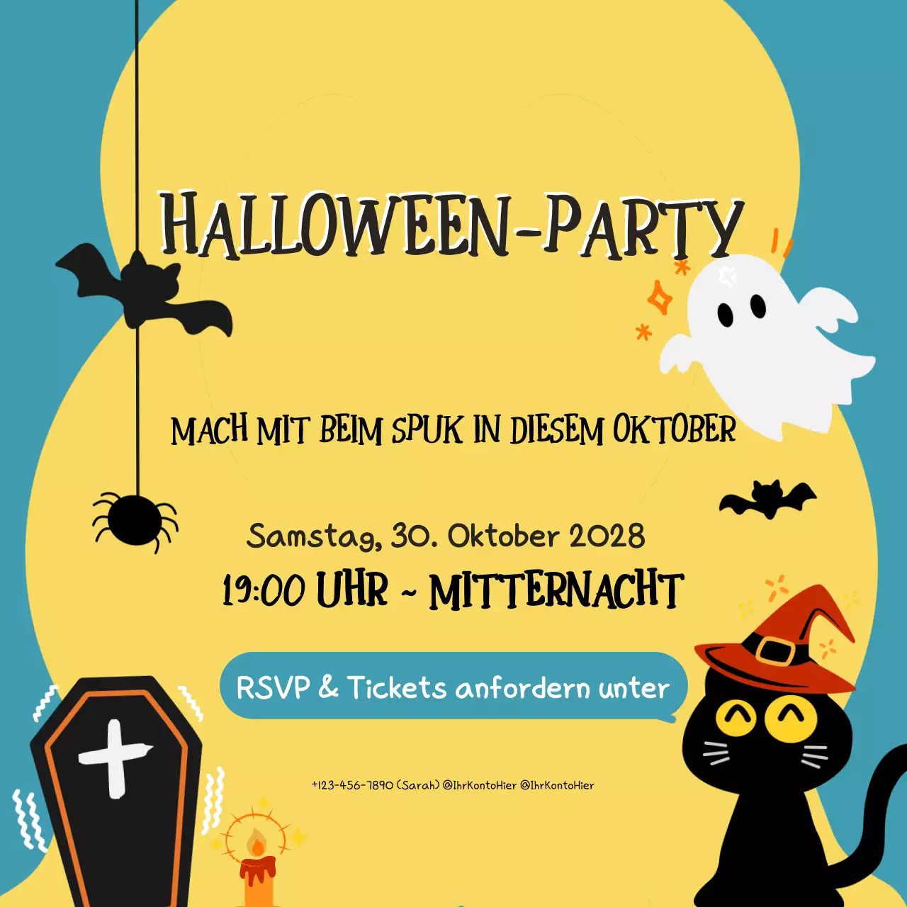 Verspielte Halloween-Party-Einladung