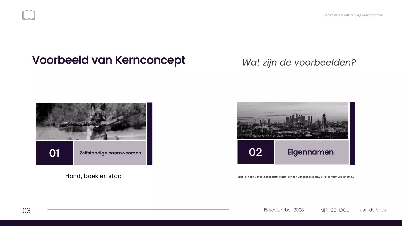 Professioneel minimalistisch 1e graad grammatica lesmateriaal