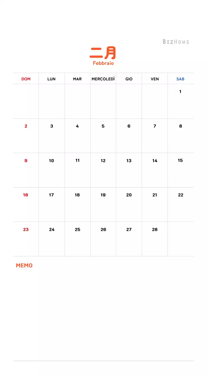 Calendario di Capodanno con una calda illustrazione