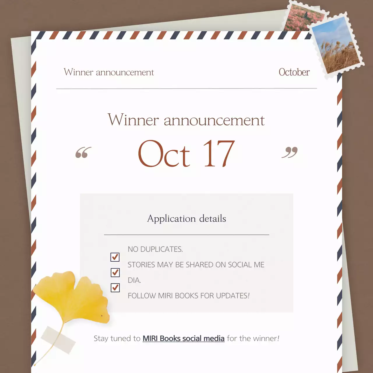 Brown Vintage Autumn Invitation Instagram Carousel