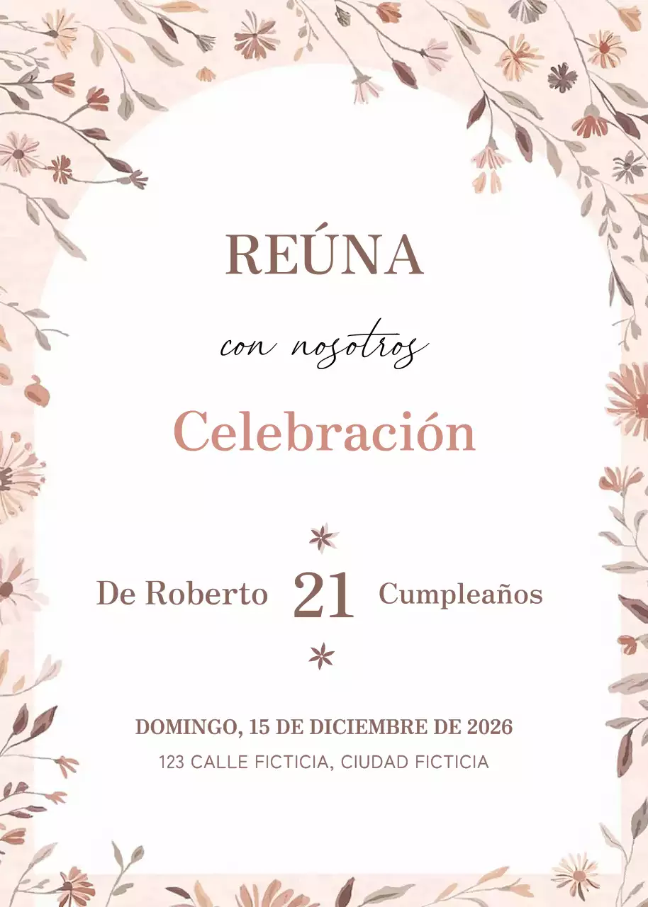 Invitación de cumpleaños elegante beige