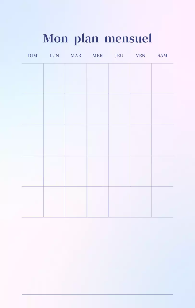 Calendrier minimaliste dégradé