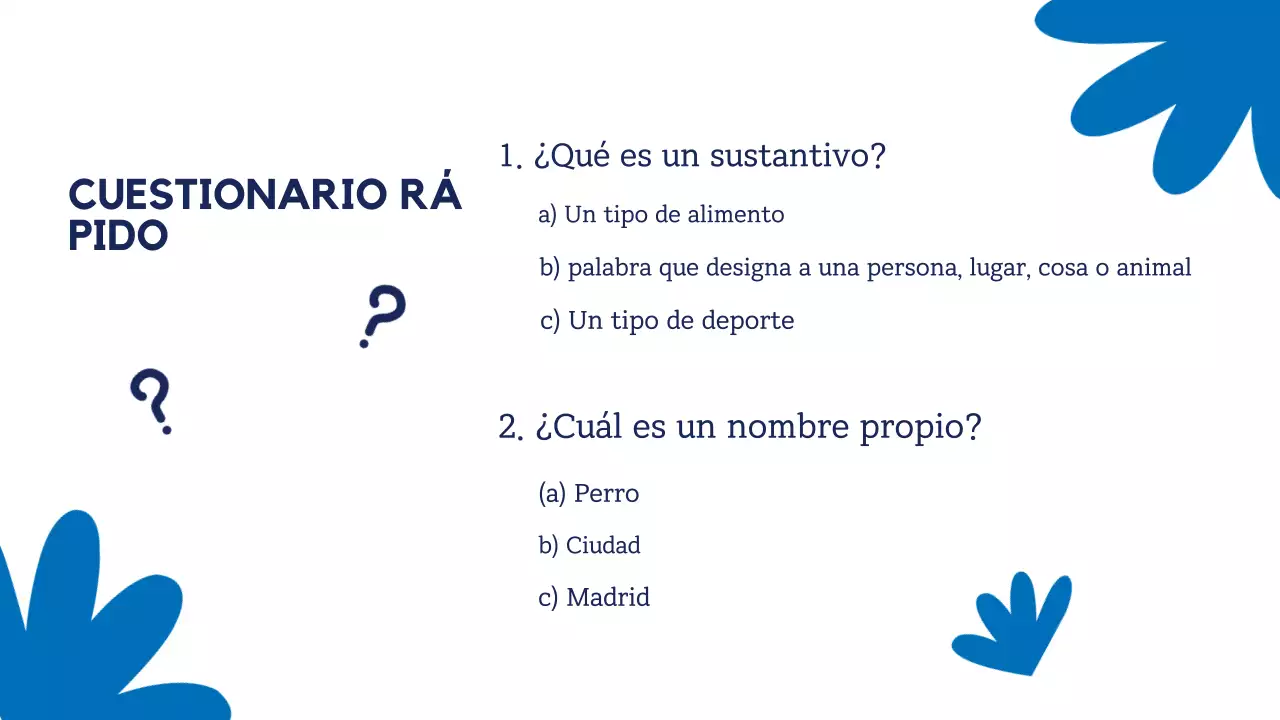 Azul Amarillo Simple Grammar Guide Presentation