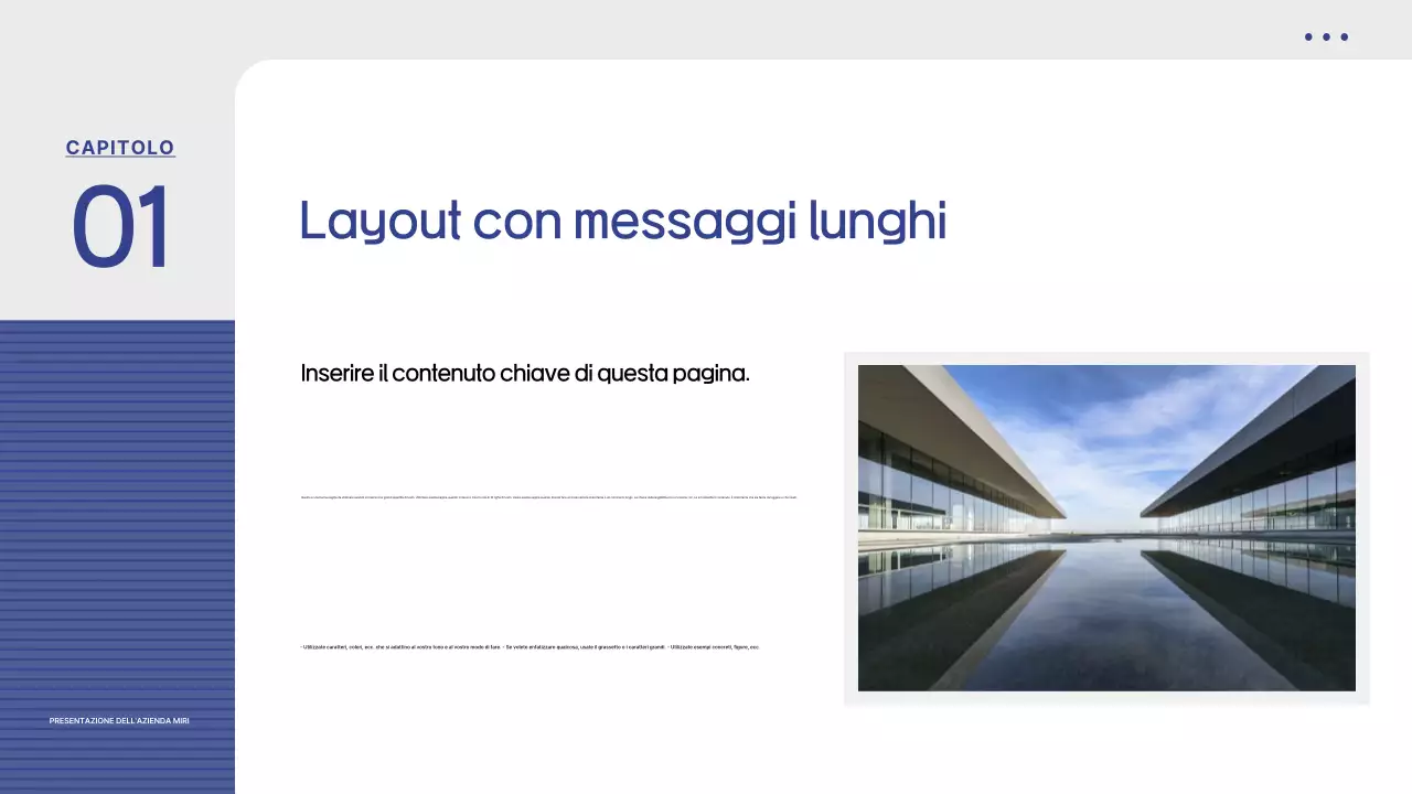 Proposta con un semplice sfondo a strisce blu