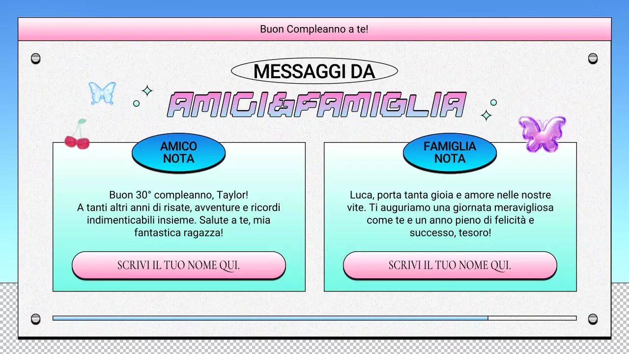 design di compleanno retrò viola