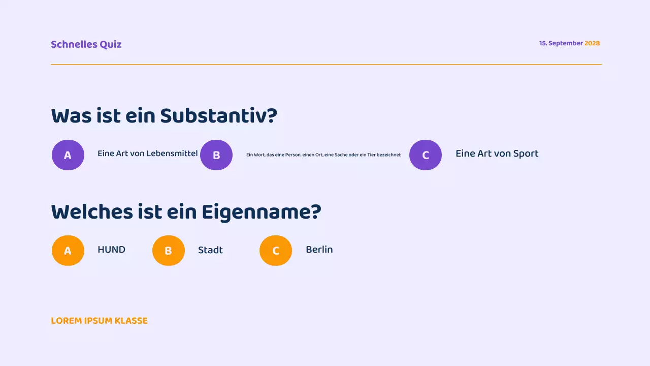 Lila moderne Grammatik Kurs Präsentation