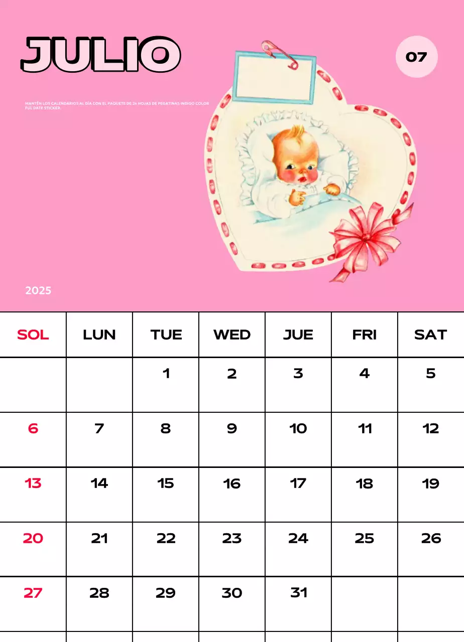 Coloridos calendarios con diversas ilustraciones retro