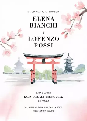 Invito di matrimonio tradizionale rosa