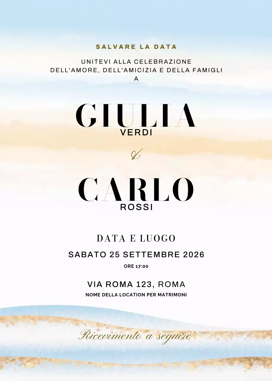 invito di nozze elegante beige