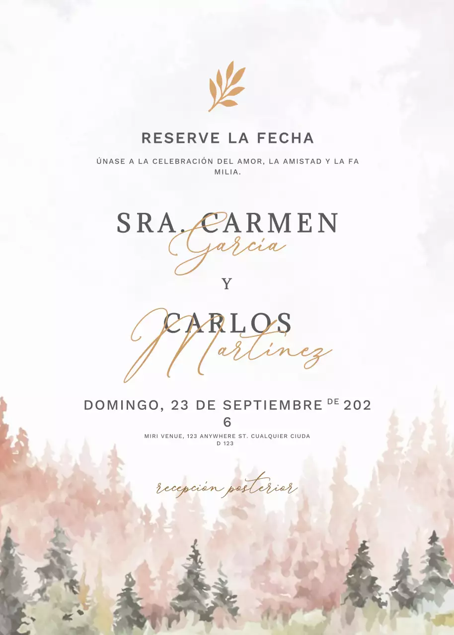 beige elegante invitación de boda