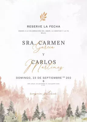 beige elegante invitación de boda