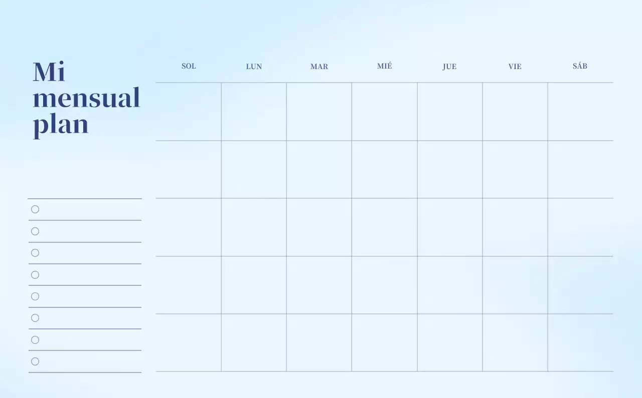 Calendario minimalista degradado