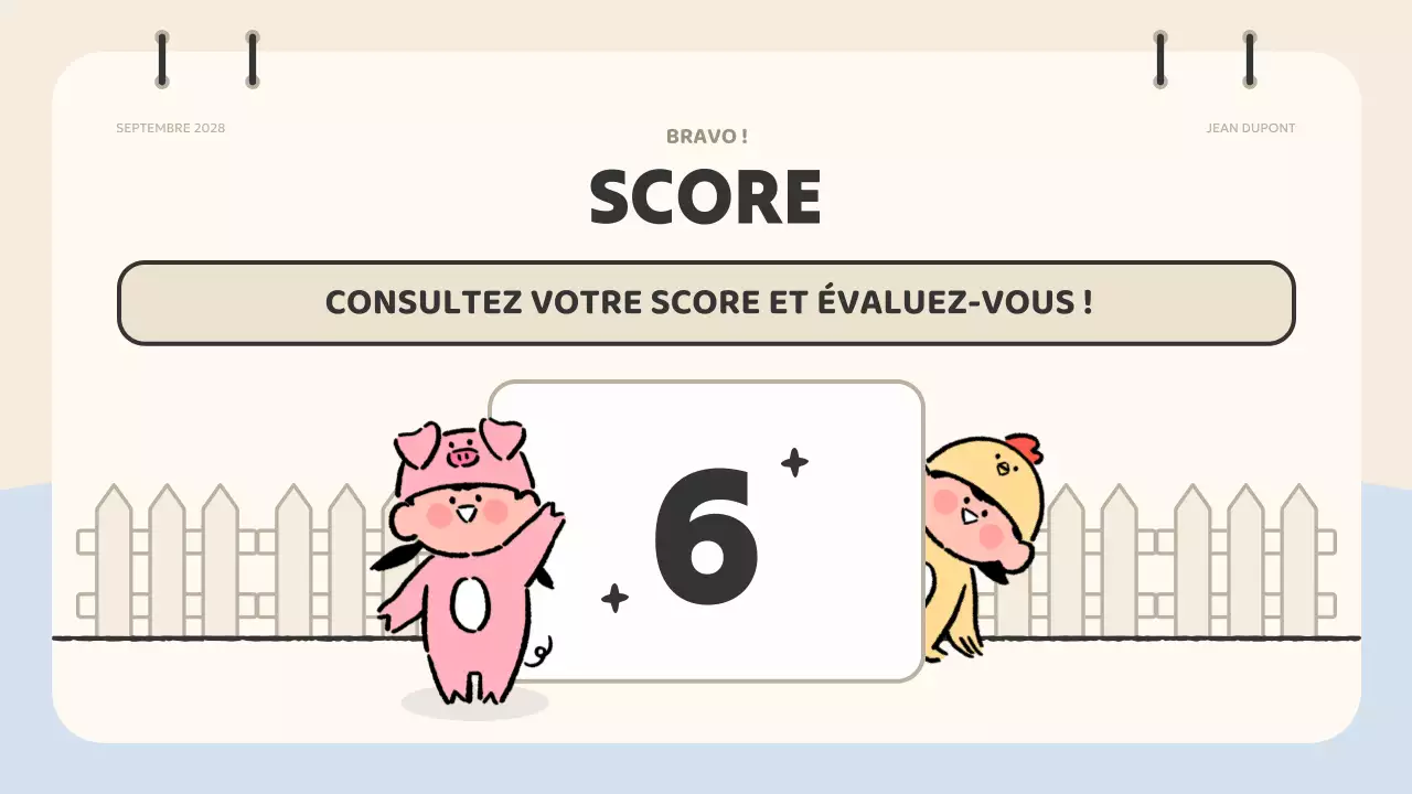 beige animation quiz material