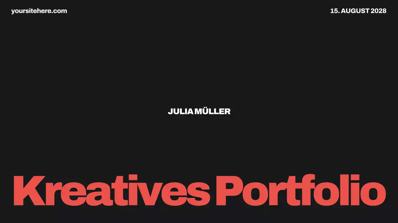 schwarz modernes Portfolio Lebenslauf