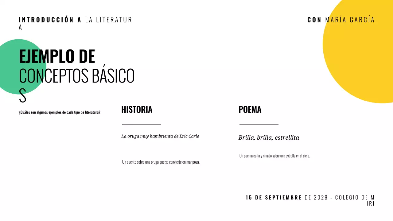 Presentación del curso de literatura moderna multicolor