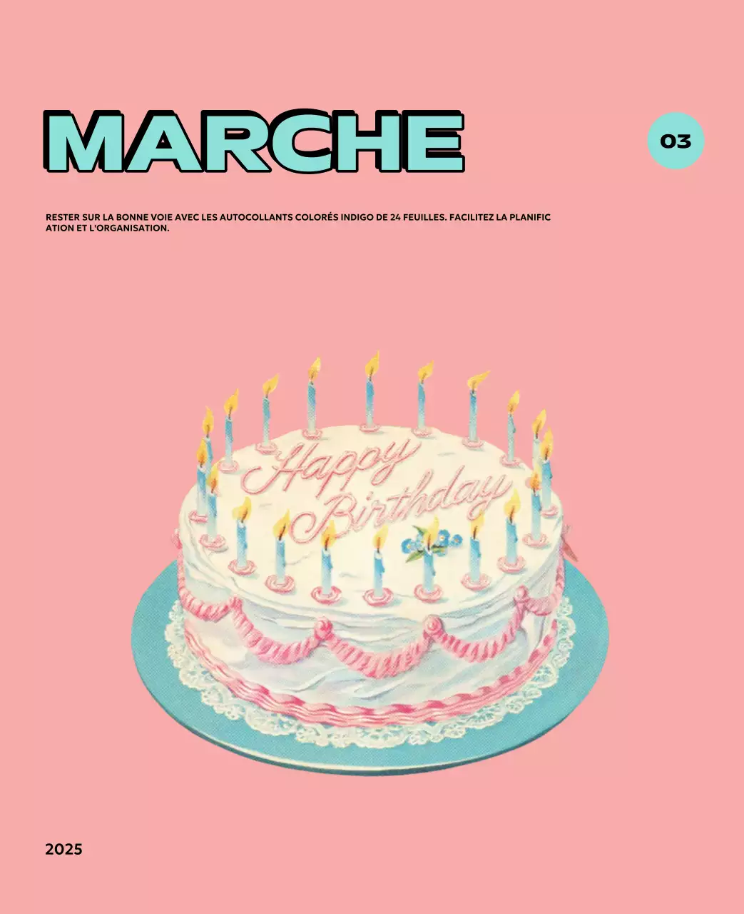 Calendriers colorés avec une variété d'illustrations rétro