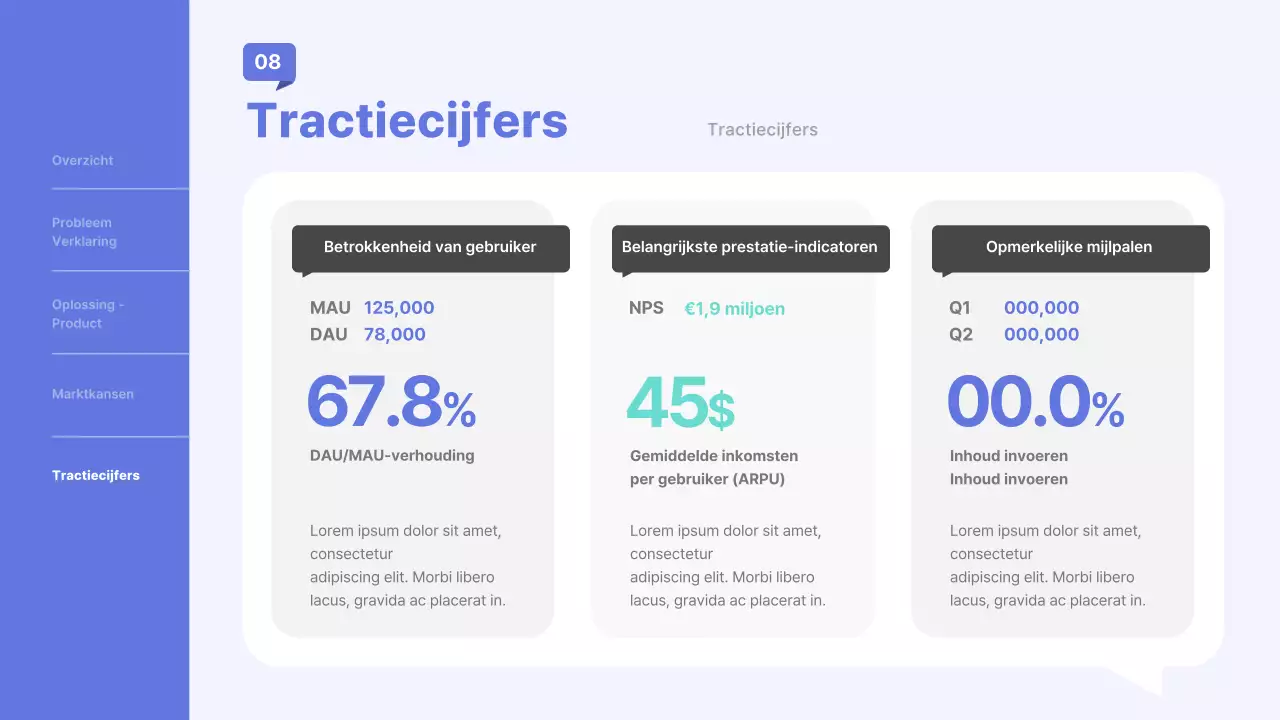 blauwe professionele business pitch