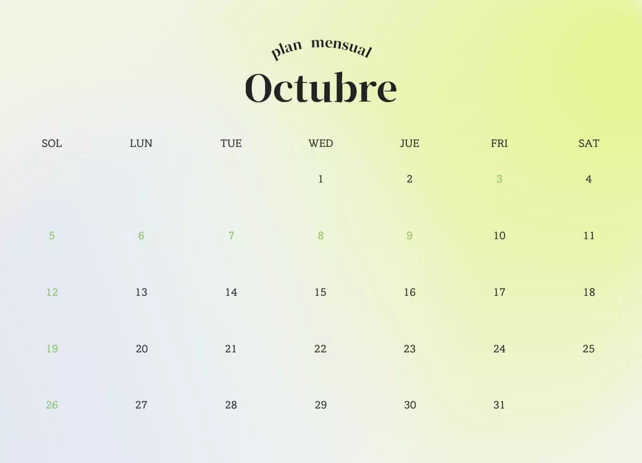 Calendario Gradient Minimalist Emotion