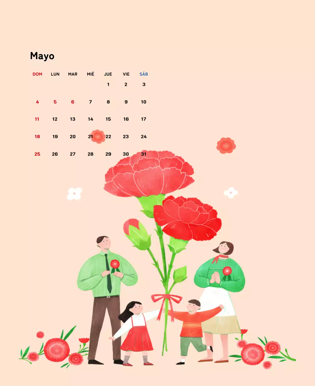 Calendario de Año Nuevo con cálidas ilustraciones