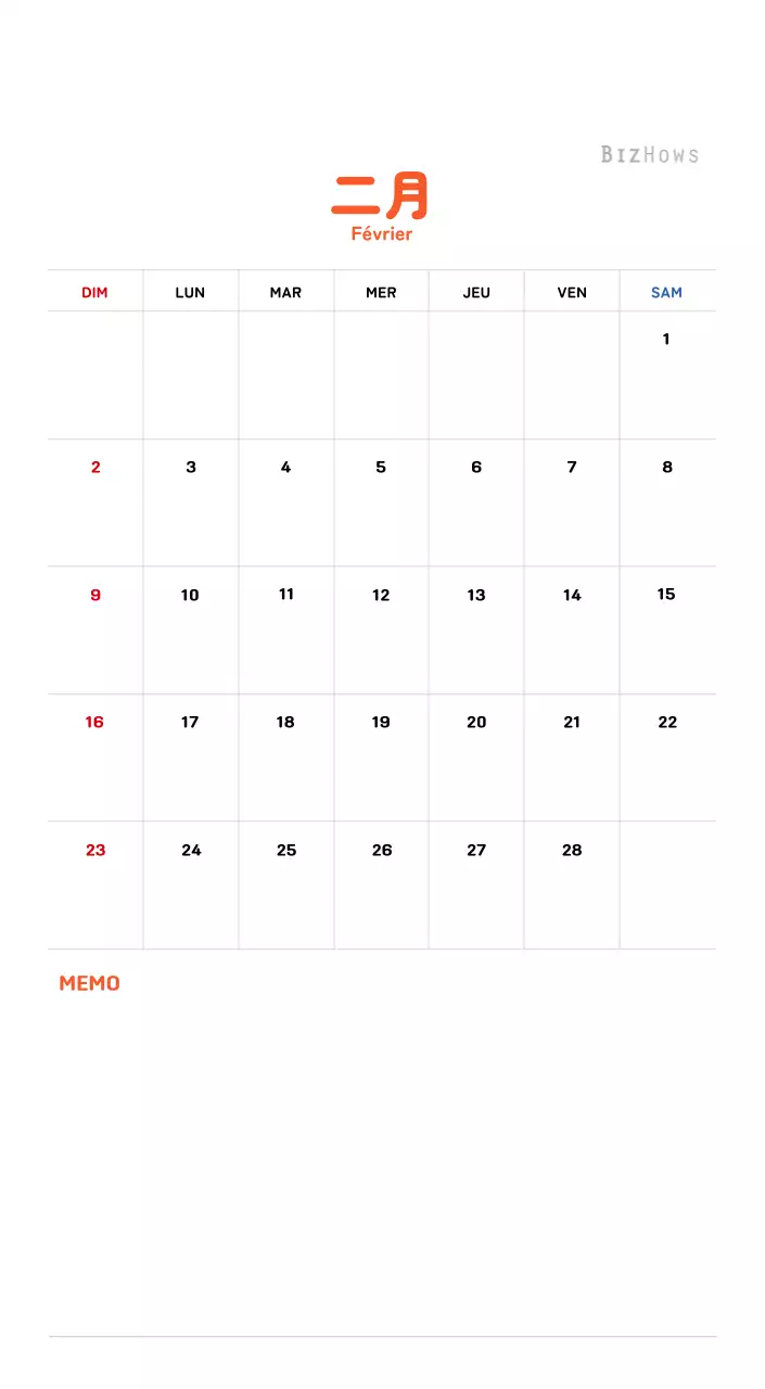 Calendrier du Nouvel An avec illustrations chaleureuses