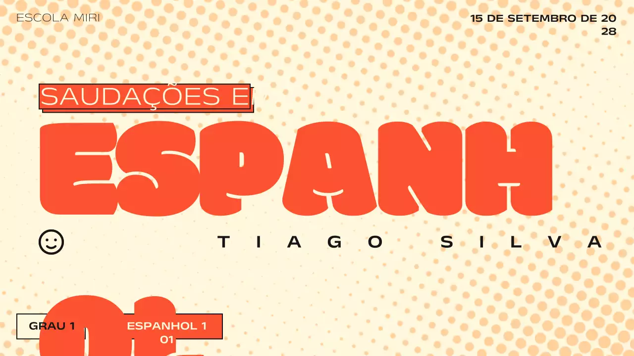 Laranja Bege Diversão Materiais de aula Apresentação em espanhol
