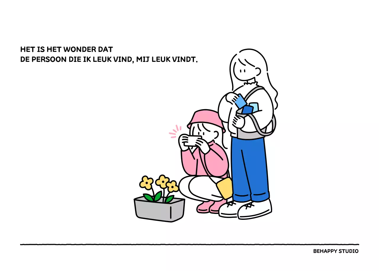 Geïllustreerde kalender met een mooie lijnstijl