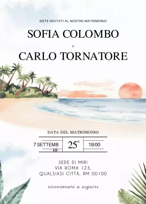 Invito di nozze elegante beige