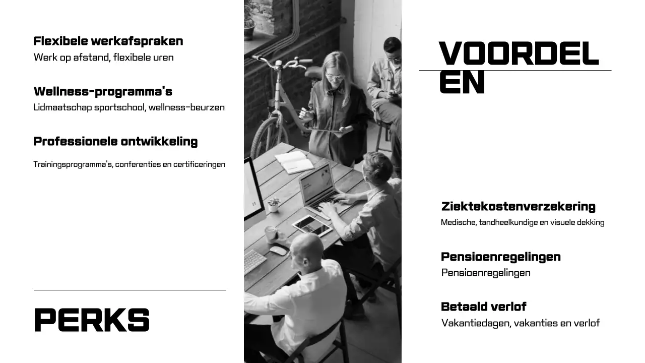 Zwart-wit presentaties voor het inwerken van werknemers