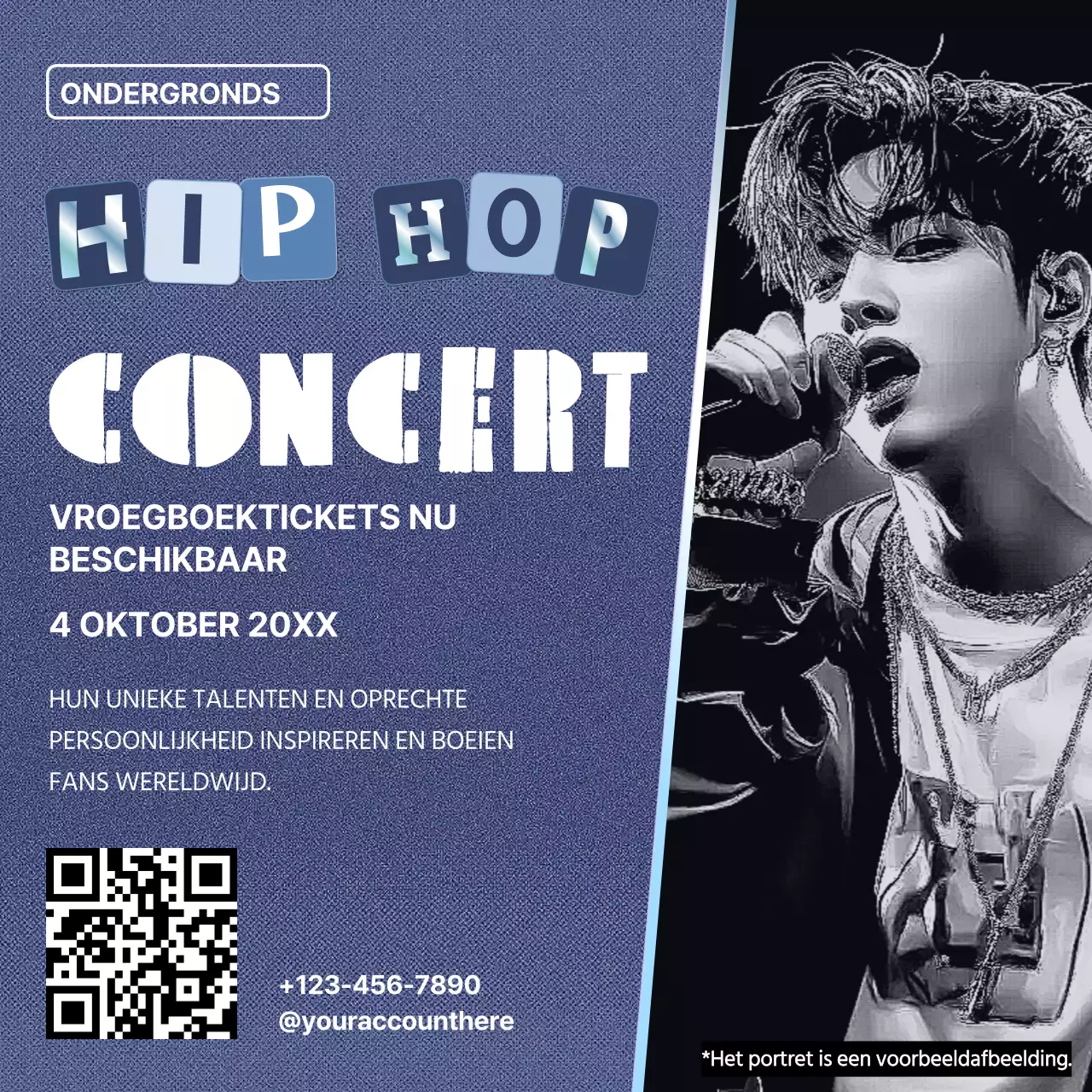 blue trendy concert promotie