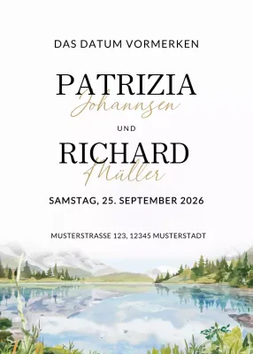 Weiß Elegante Hochzeitseinladung