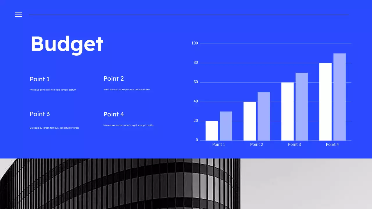 Présentation d'un plan de marketing simple et bleu