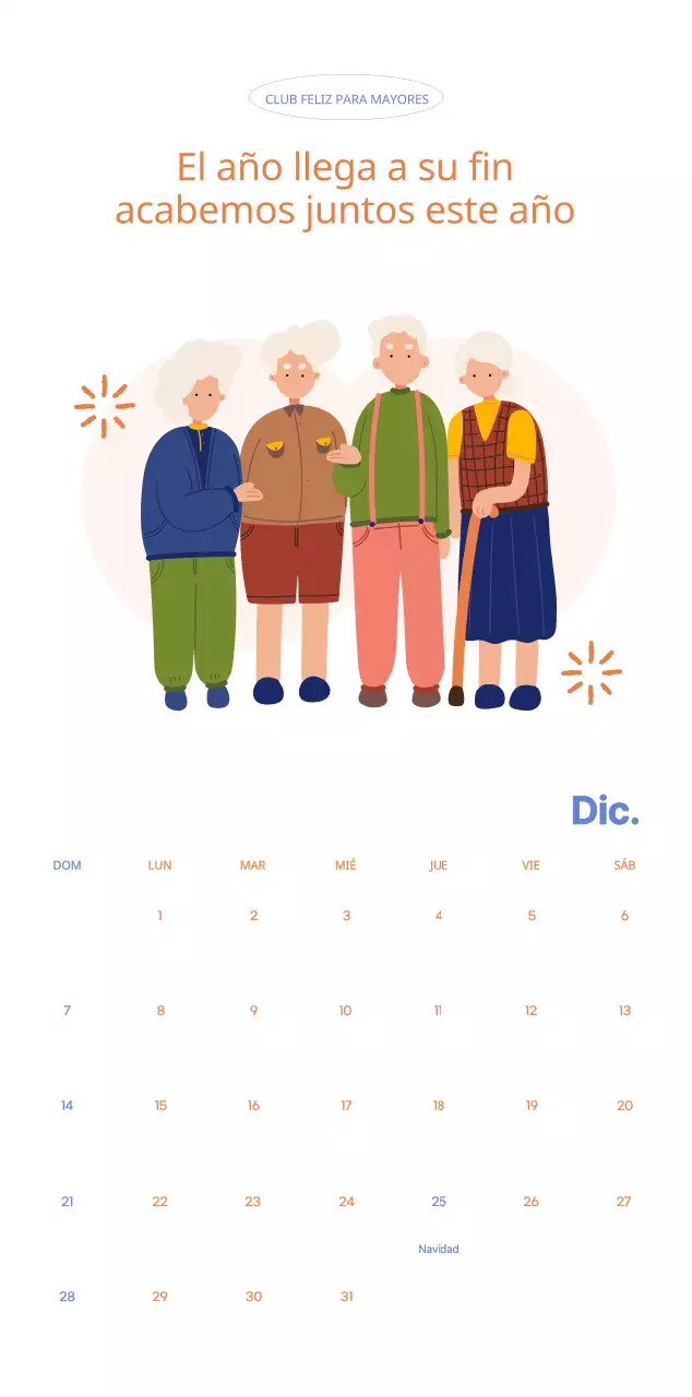 Calendario comercial con simpáticas ilustraciones