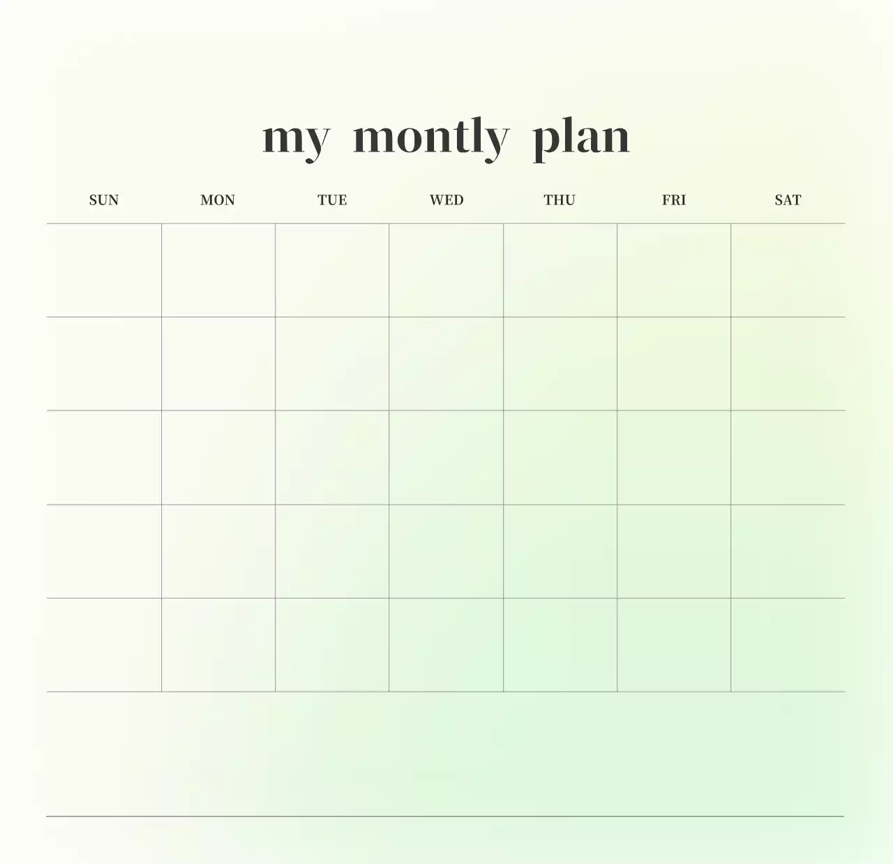 Gradient Minimalist Calendar