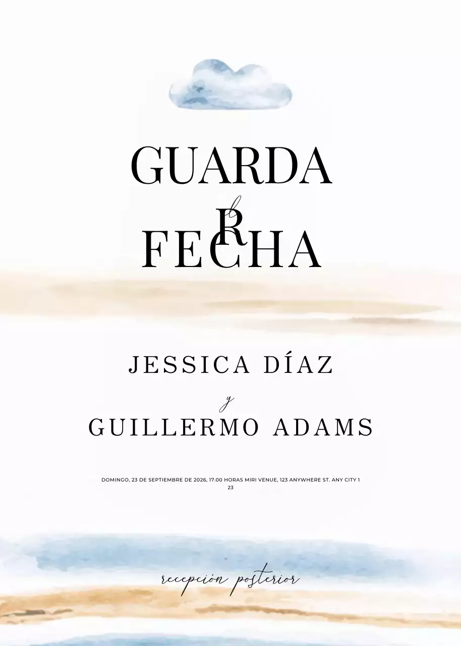 invitación de boda blanca sencilla