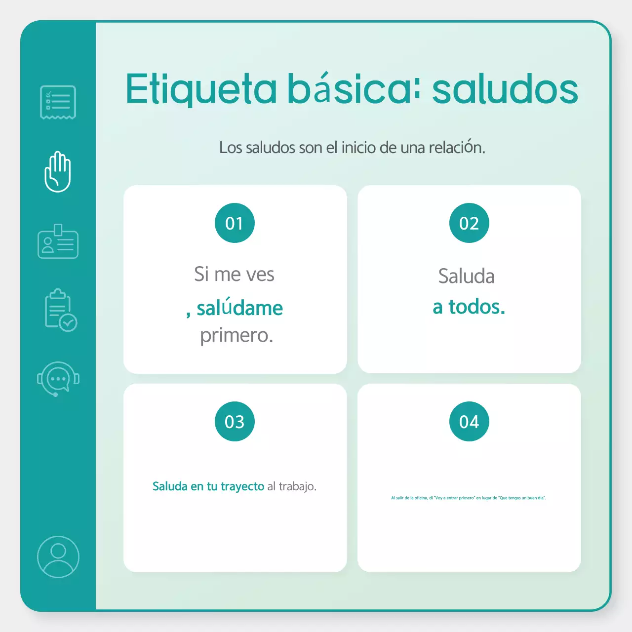 Formación en etiqueta en el lugar de trabajo Mint Simple