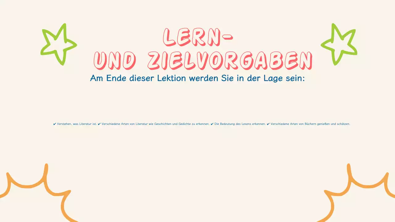 Einfache und bunte Literaturpräsentation für Kinder